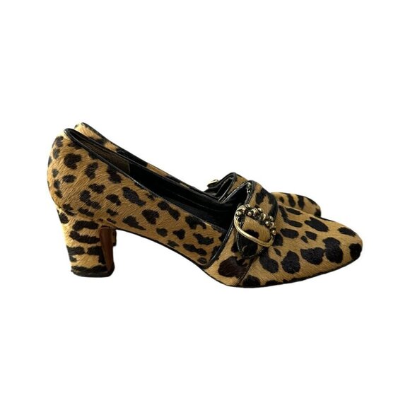 Vintage Herbert Levine‎ Mod Spotted Hair Calf Pumps with Gold tone buckle, 1969 - Picture 7 of 15